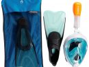 Kit De Snorkeling Masque Easybreath Palmes Bleu Turquoise Noir - Clubs ... destiné Palmes Decathlon