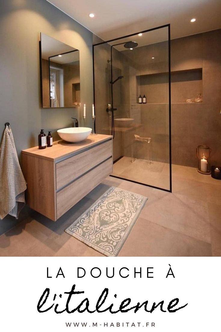 La Douche À L'Italienne En 2020 | Salle De Bain Design, Idée Salle De ... tout Amenagement Salle De Bain Italienne