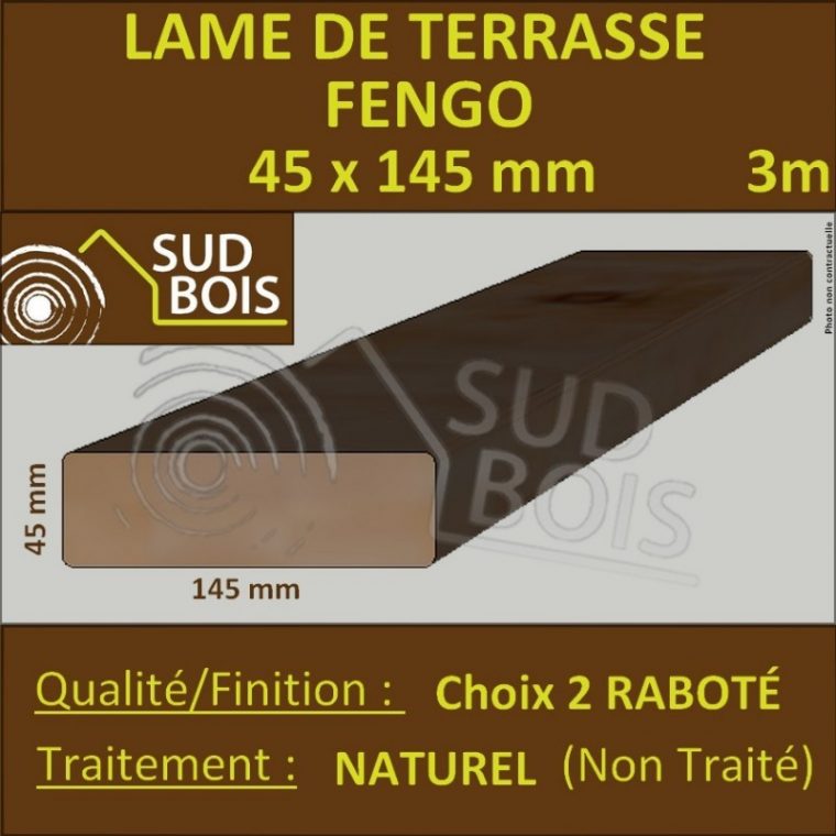 Lame Terrasse 45X145Mm Fengo Douglas Naturel Choix 2 En 3M - Sud Bois ... avec Lame Terrasse Douglas 3M