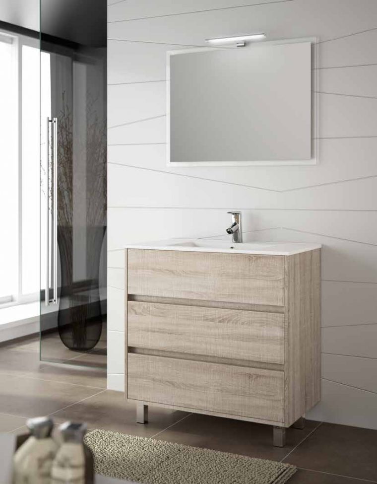 Meuble Salle De Bain 80 Cm À Poser Au 3 Tiroirs. Disponible En 2 ... tout Ensemble Meuble Salle De Bain 80 Cm Castorama