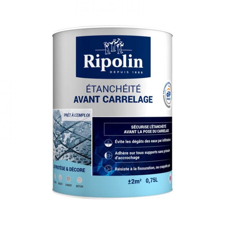 Revêtement Etanchéité Avant-Carrelage, Mat, 0,75L, Ripolin - 424188 pour Étanchéité Sous Carrelage Salle De Bain Leroy Merlin