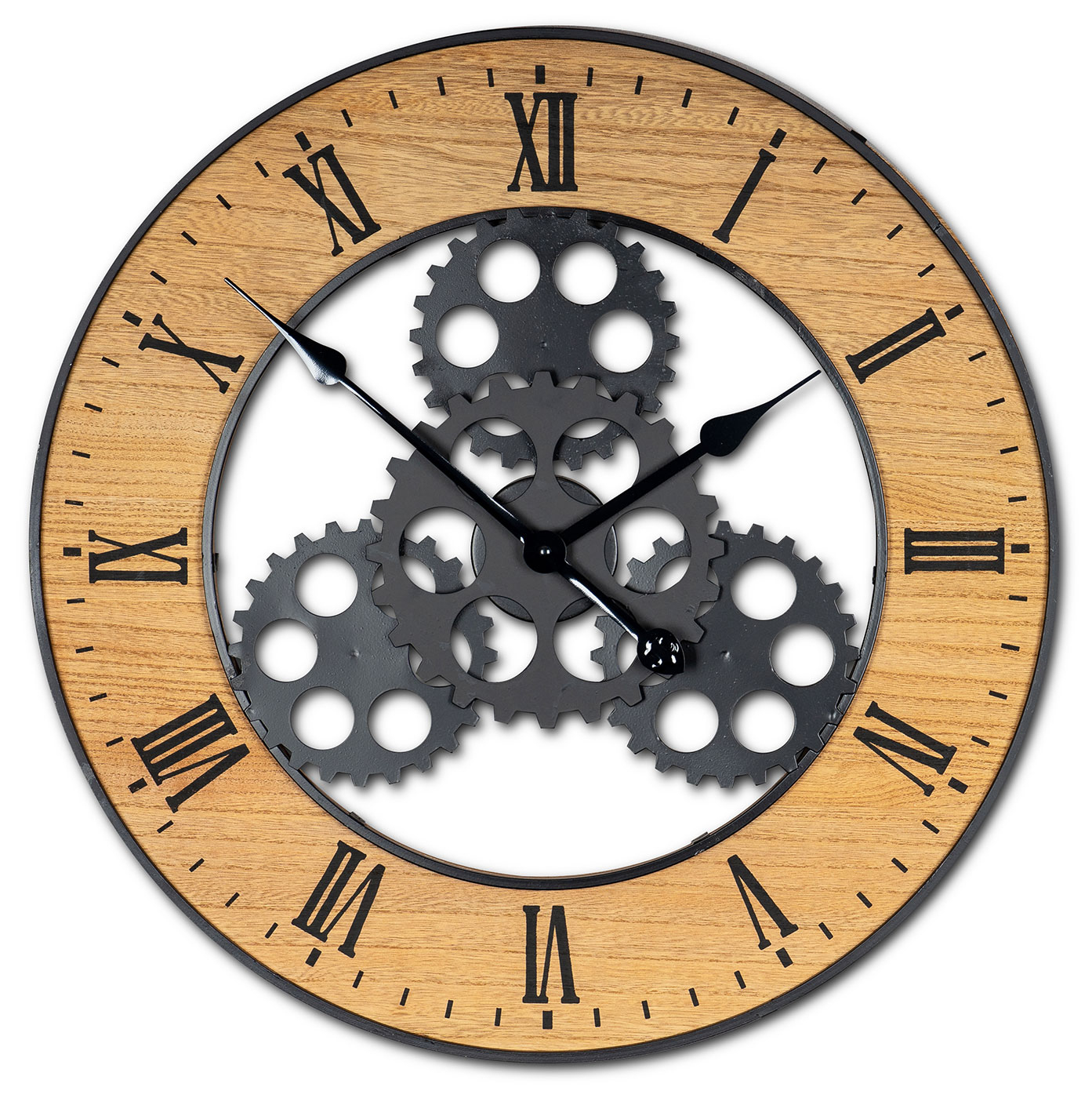 Xxl Horloge Murale 56 Cm Rond Équipement Montre Braun Noir Grande ... intérieur Horloge Salle De Bain Design
