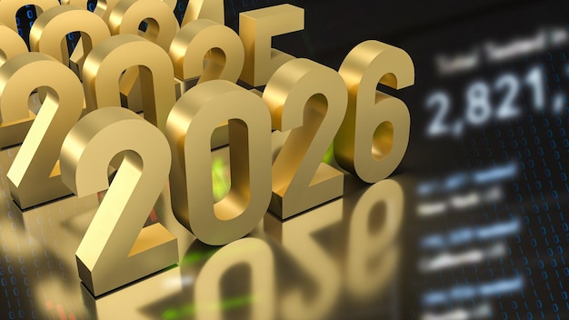  The 2026 year for business concept 3d rendering Motiv 